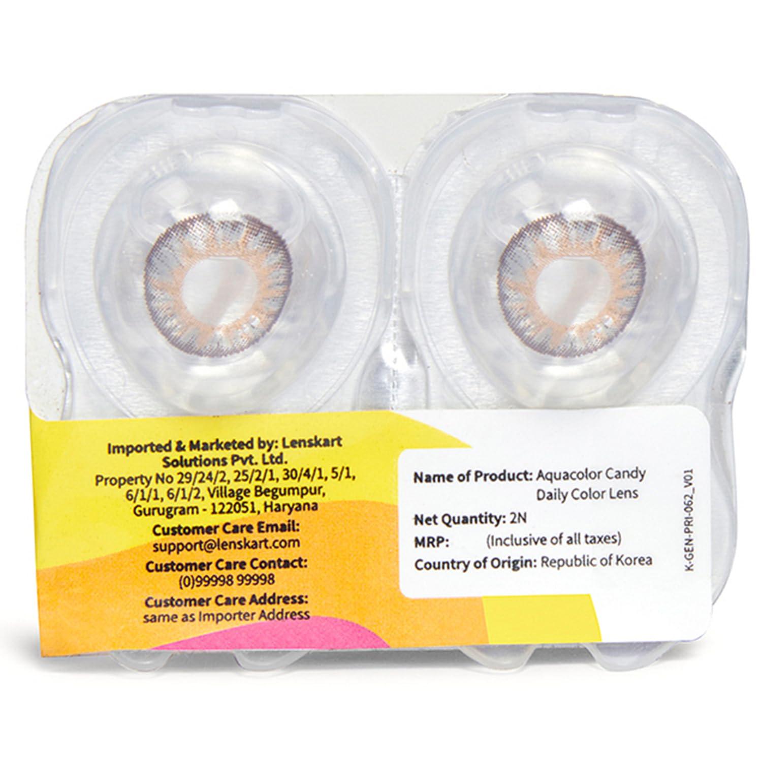 AQUALENS CONTACT LENSES Aquacolor Spicy Grey Candy Pack Zero Power Colored Lenses (2 Lens/Box)