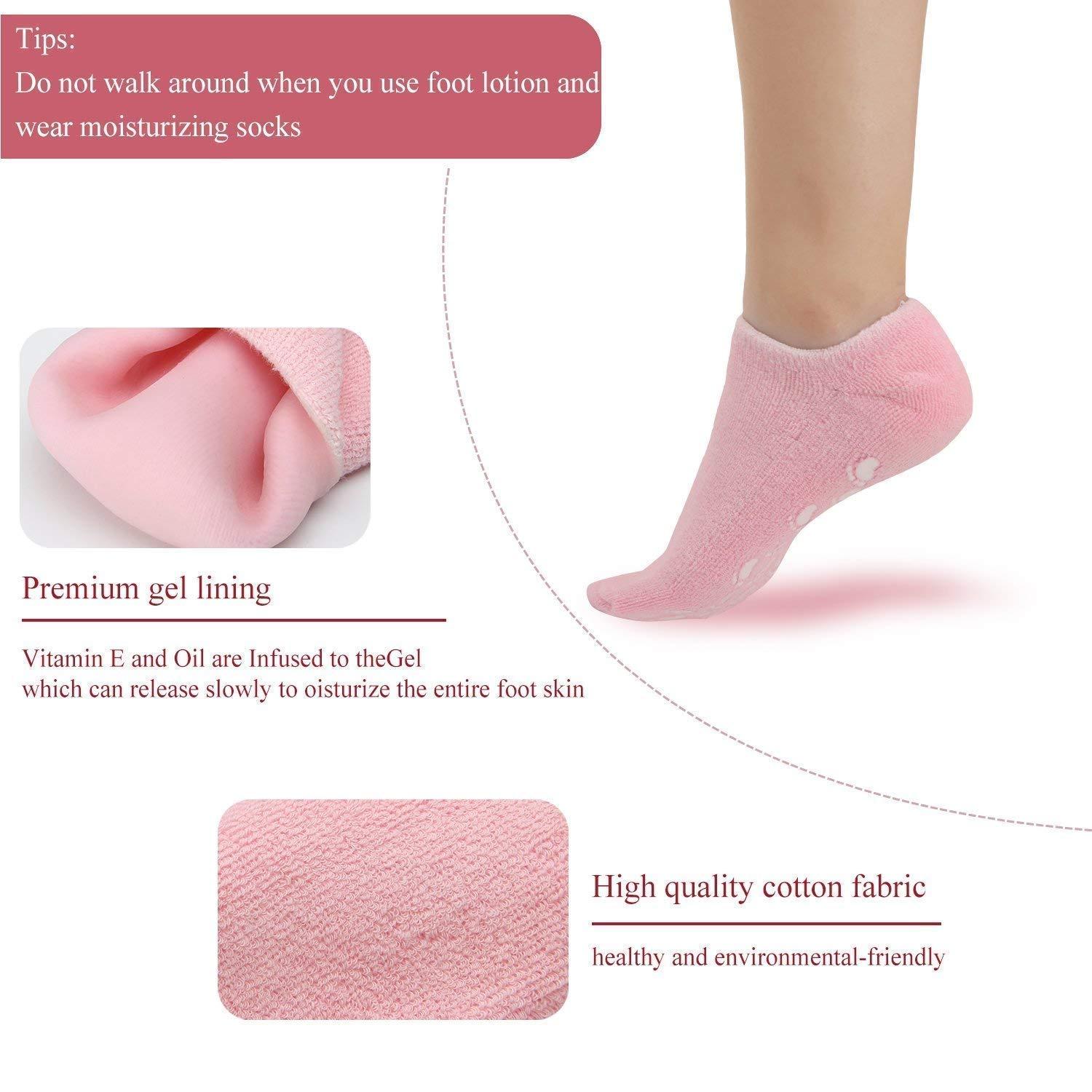 SHREE VALLV SHREE VALLAV Crack Cotton Foot Protector Moisturizing Socks with Spa Gel Heel Pain Relief Silicone Gel Pad Heel Protector Socks with Spa Botanical for Men and Women Cotton Socks
