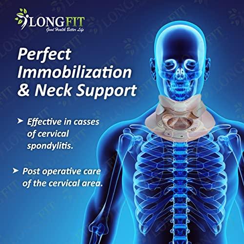 Longfit Longfit Philadelphia Collar Small Cervical Neck Brace Orthosis With Support Philadelphia Collar For Neck Pain Men Women Spondylitis Chin Support For Men & Women (L)
