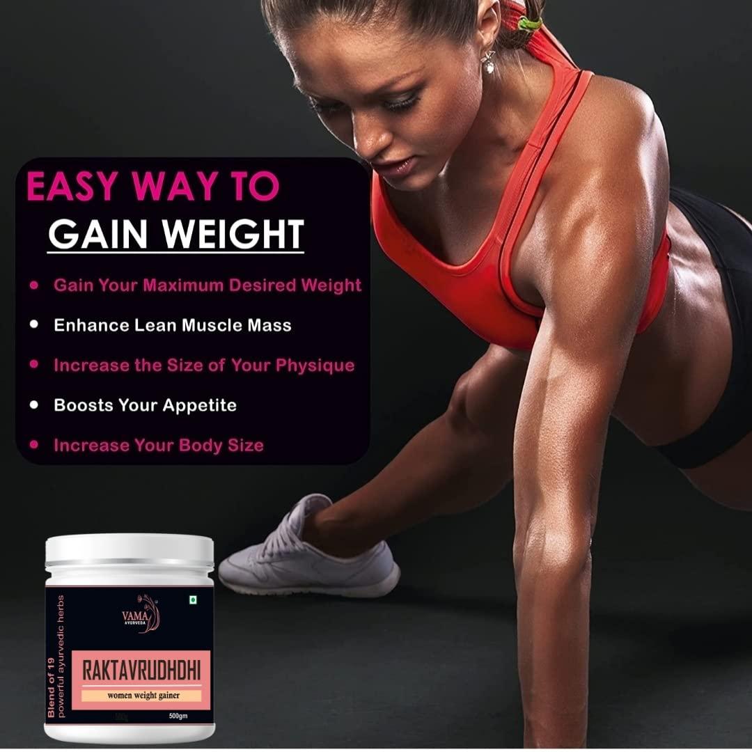 Vama ayurveda Raktavrudhdhi Women Weight Gainer for Increase Breast Muscle, Weight Gain and Mass Gain for Women - 500gm , Cardamom Flavor