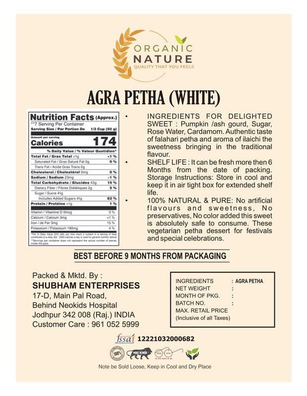 ORGANIC NATURE ORGANIC NATURE Agra Ka Dry Petha 1 Kg [A Traditional Indian Sweet originated in Agra]Original Agra Kesar Petha | Indian Sweets