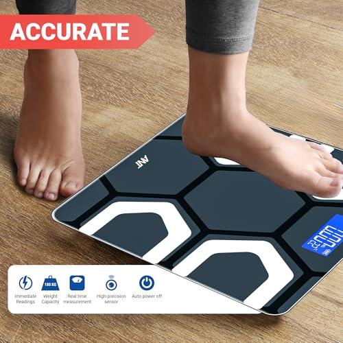 Ant Esports ANT Flora Fit Weight Machine for Body Weight Digital Bathroom Scale for Human body Weight measurement with Wide LCD Display Thick Tampered Glass for Home & Gym with 30 Months Warranty