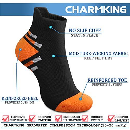 CHARMKING CHARMKING Compression Socks for Women & Men Circulation 15-20 mmHg is Best for Athletic Running Cycling Nurse Daily Wear, 09 Grey/Green, Small-Medium