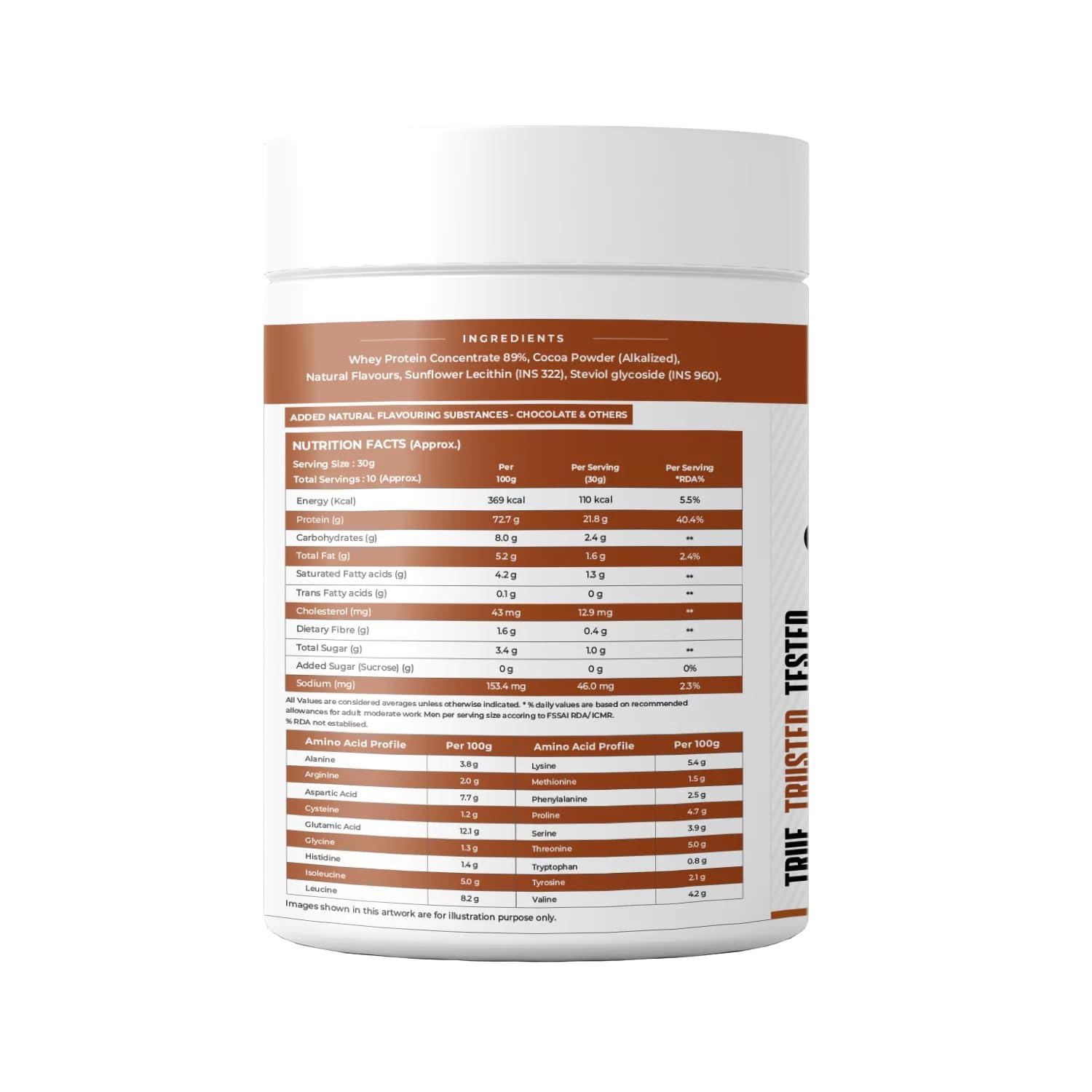 NATURALTEIN NATURALTEIN Natural Whey Protein Concentrate Unflavoured - 300G (Naturally Flavored, Non Gmo, No Artificial Sweeteners) - Powder