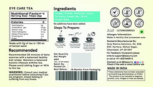 TEACURRY TEACURRY Eye Care Tea - Helps with Improve Eyesight, Power and Vision - 4 Months Pack, 120 Tea Bags