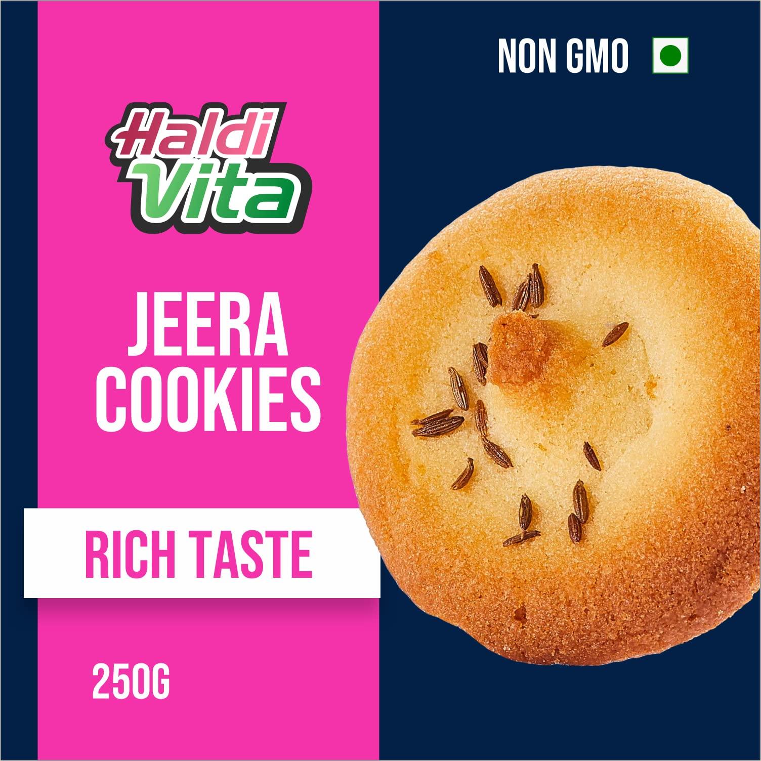 HaldiVita HaldiVita Jeera cookies | Biscuits Combo Pack of 3 x 250G each| Cookies Biscuits | Healthy Cookies Multipack