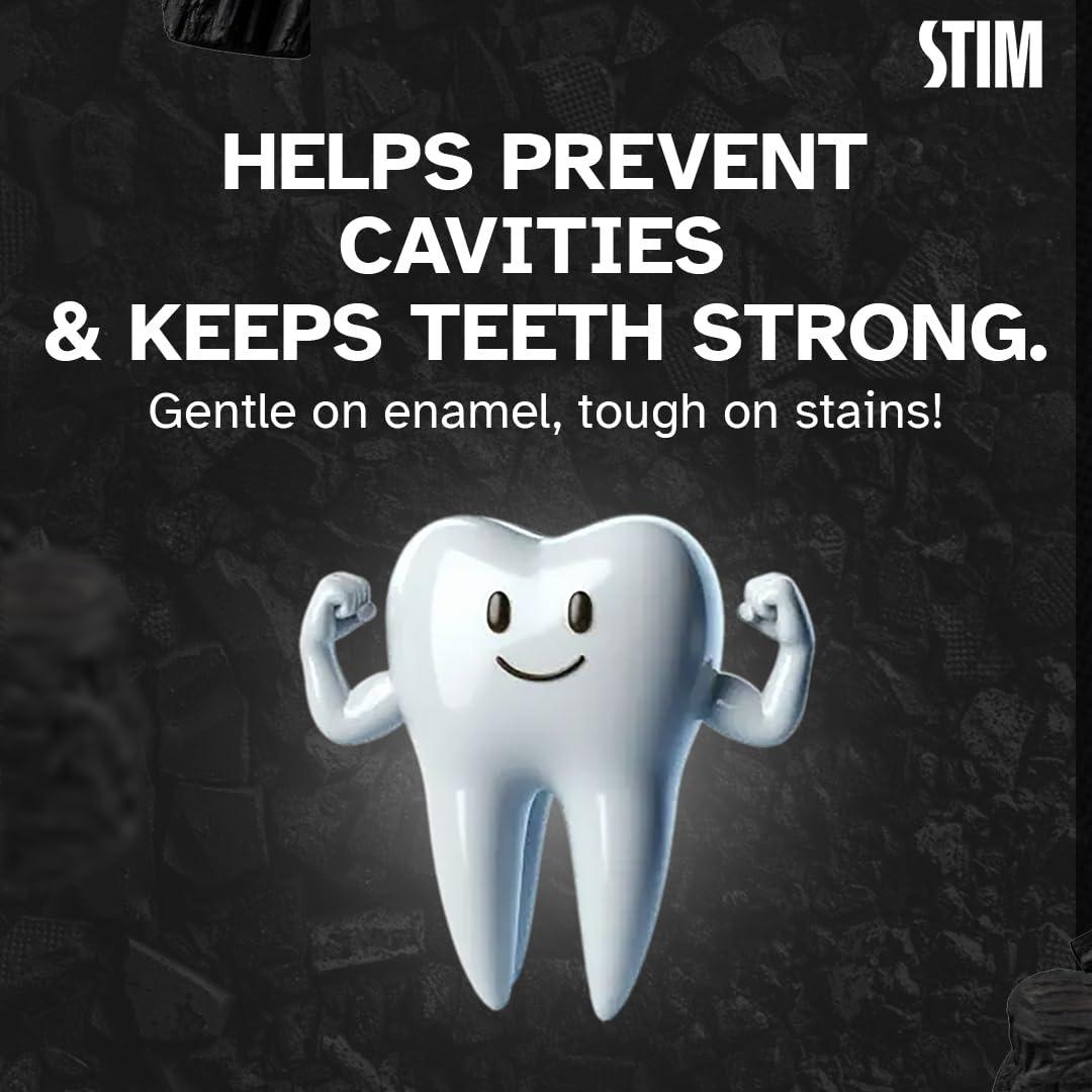 STIM STIM Charcoal Toothpaste For Natural Whitening (80g) Pack of 3