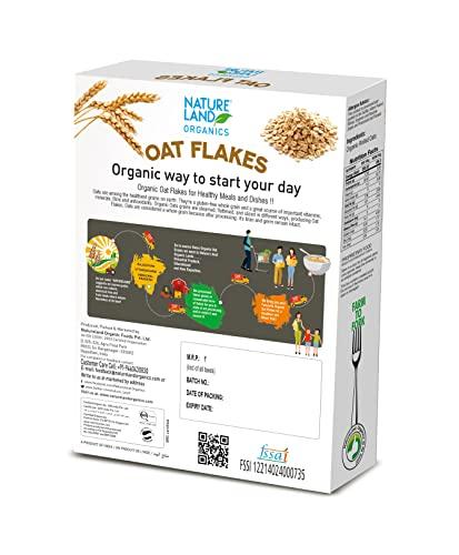NATURELAND ORGANICS Natureland Organics Oat Flakes 250 Gm (Pack of 2) - Healthy Organic Oats