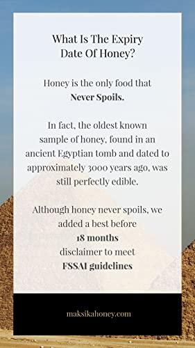 Maksika Maksika Kashmiri White Honey | Organic Honey Bottle - 330gms | Kashmiri Acacia Nectar with Light Vanilla Taste | Best paired with Chamomile or White Tea and Fresh Ricotta Cheese