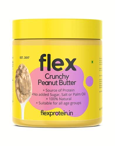 FLEX PROTEIN- Reimagine Nutrition Through Nature Flex Protein Natural Peanut Butter Crunch (Vegan - Non-GMO - Gluten Free, Unsweetened) (1 Kg)