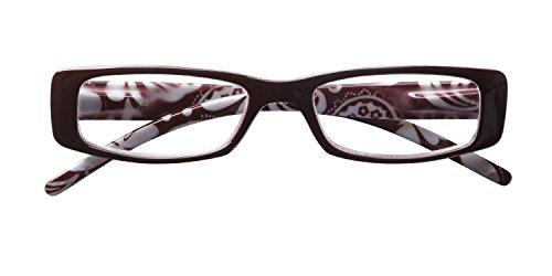 WINK Wink Fancy Brown Floral Rectangle Reading Glass with Matching Pattern Case, +1.50, 0.200 Ounce
