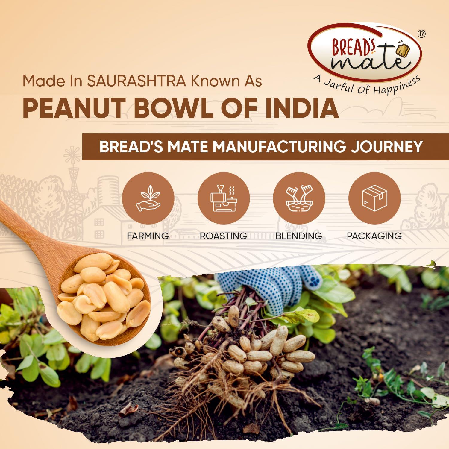 BREAD\'SMATE BREAD\'SMATE Peanut Butter 400Gm Jar | High Protein | Naturally Gluten Free | Vegan | Trans Fat Free (Classic Creamy)