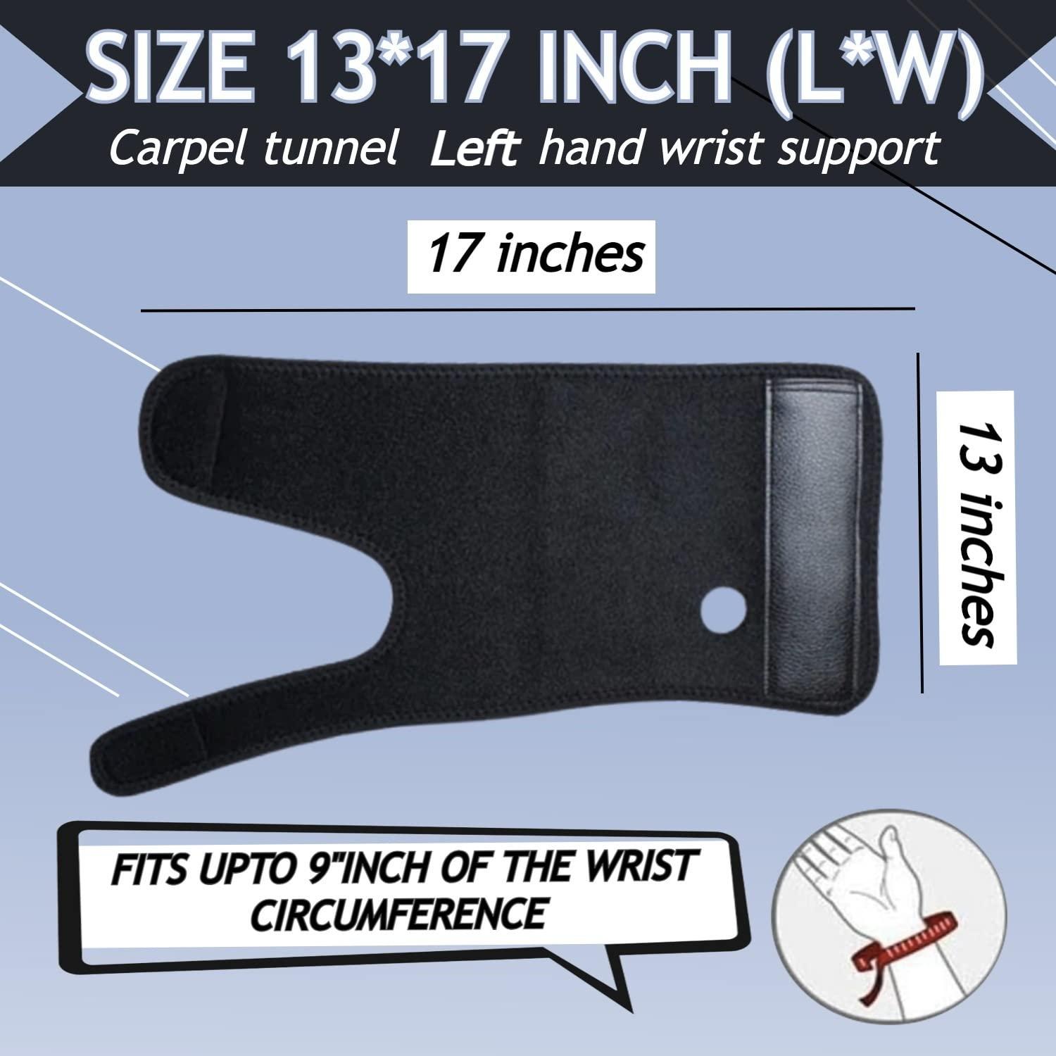 NUCARTURE NUCARTURE Adjustable Wrist Support for Pain Relief Carpal Tunnel Wrist Splint Support Brace for Left Hand for Men Women Wrist Brace Protector Fracture Supports Hand Belt (Left, Black)