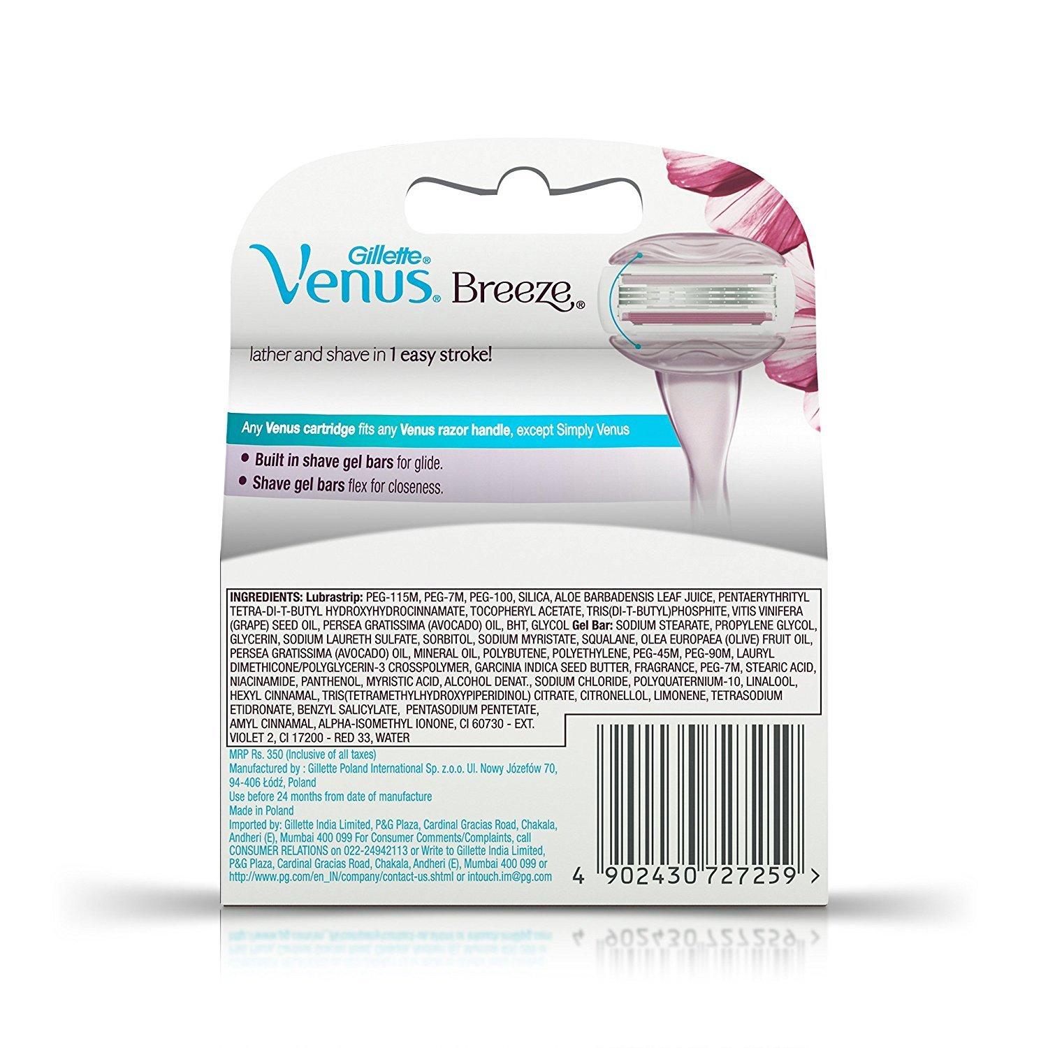 Gillette Venus Gillette Venus Breeze Razor Blades (Cartridge) 3 Blades