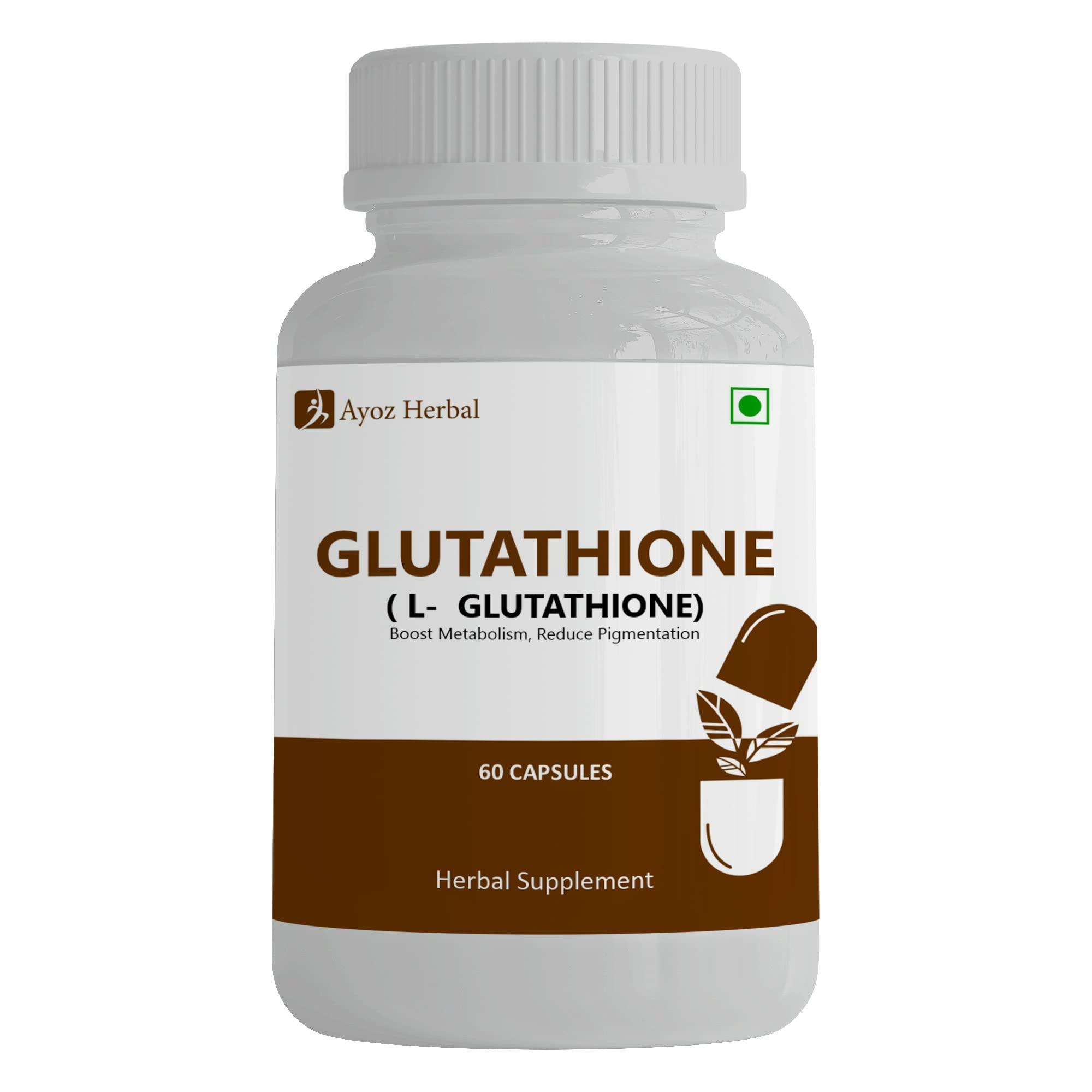 Ayoz Herbal Ayoz Herbal Glutamine Tablets for Skin Whitening - Enhance Skin Tone and Reduce Dark Spots - 60 Capsules