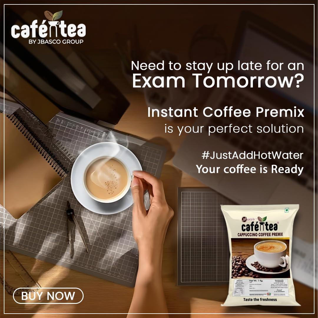 CAFE N TEA CAFE N TEA 100% Natural Instant Cappuccino Coffee Powder Packet - 1Kg [80 Cups] - Pack Of 2