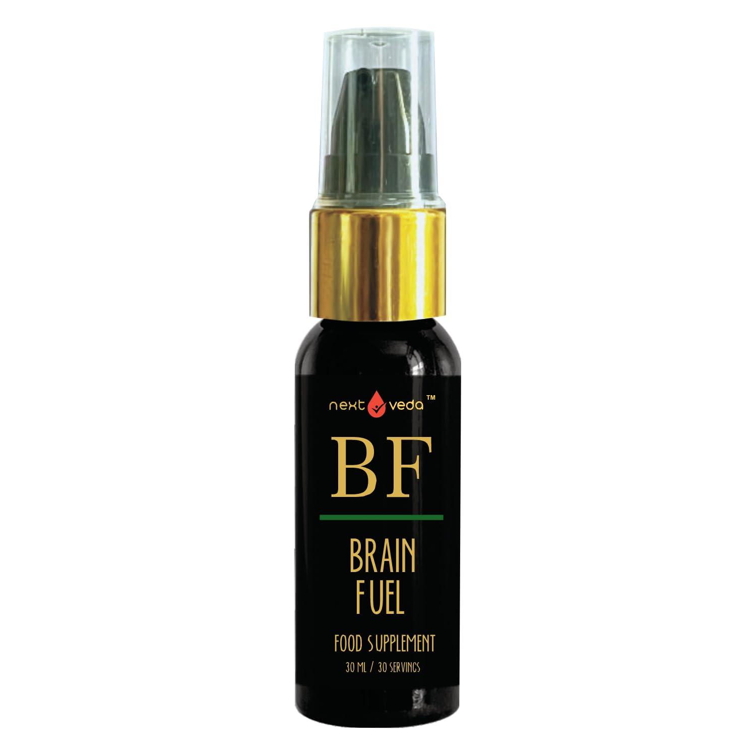next veda Nextveda Ayurvedic Brain Fuel Food Supplement Spray Concentration (30ml) | Prana Infusion Technology Made Natural Oral Spray For Enhanced Focus | Memory Retention