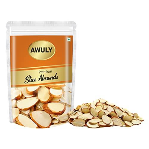 AWULY AWULY 100% Natural California Blanched Almond Slivers Crushed Sliced Flakes Perfect for Garnish, Baking and Salads| Badam Cutting (Badam Katran) (Badam Flakes 500 gm)