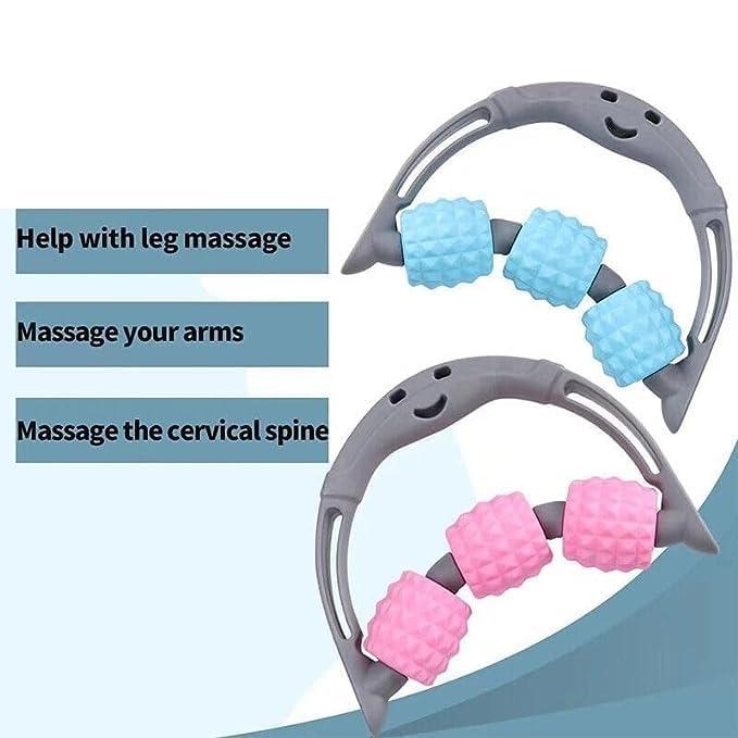 KIYO KIYO Handheld Massager | Ball Roller | Manual Body Massager Roller | Massage Tool For Neck/Head/Foot/Hand/Leg | Wheel Massage Roller For Travel (Pack of 1,Multicolor