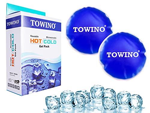 TOWINO TOWINO® Reusable Round Gel Ice Pack Soft Flexible Use Microwave Hot or Freezer Cold for Injuries Pain Relief,Tired Eyes,First Aid, Reduce Swelling or Soreness | Size 13cm (Pack of 2) Made In India