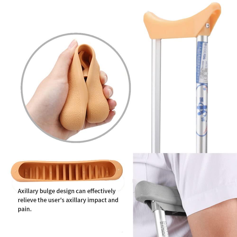 QIWYGPYQ Replacement Crutch Pads, 2 Pack Crutch Pads Underarm Crutch Pads, Replacment Cushion Tops Axillary Support Double Crutches Accessories Underarm Crutches Soft Support Pads for Adults, Kids