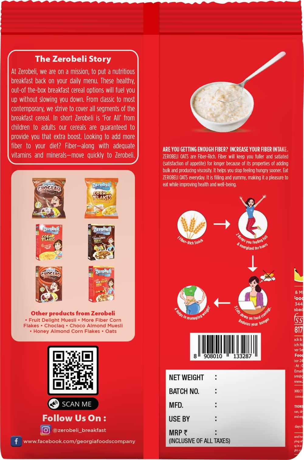 Zerobeli Zerobeli 100% Natural Wholegrain Porridge Oats 1kg - No Preservatives|High in Fiber & Protein|Rich in Antioxidants|