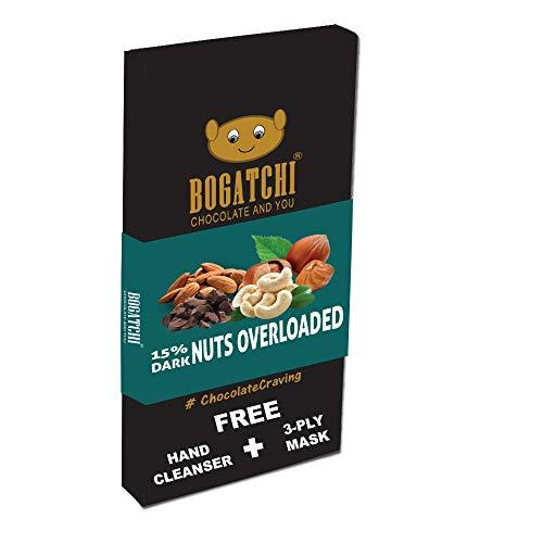 BOGATCHI BOGATCHI - Tasty and Healthy - Nuts Overloaded 15 % Dark Chocolate bar, 80gm