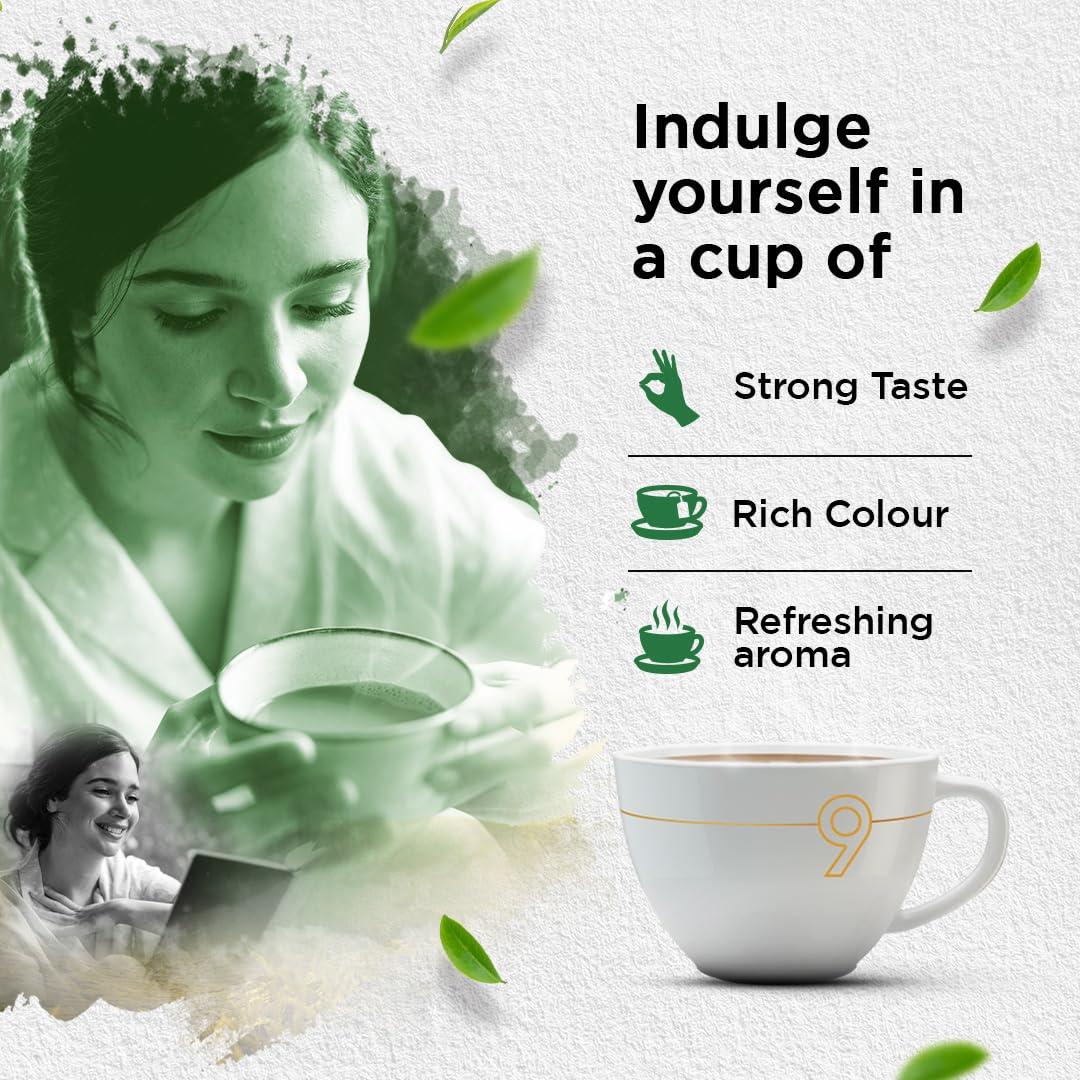 Jivraj 9 Jivraj 9 CTC Tea Leaf, Premium Assam Tea Leaves, Crush-Tear-Curl Tea Leaf Process, 2 Kg, Pack 1