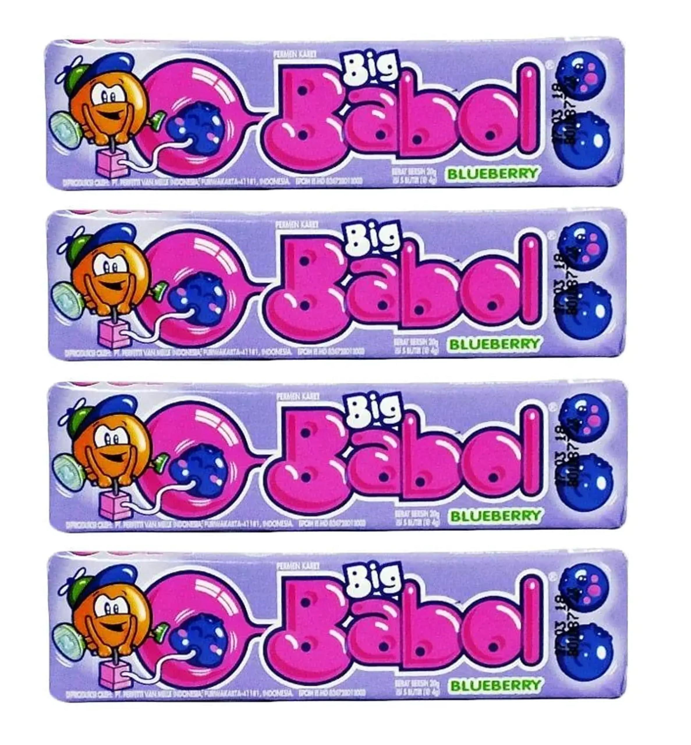 Astonished Retail Big Babol Rasa Blueberry Gum (Pack 2), Blueberry Chewing Gum (Pack 2),(4 x 20g)
