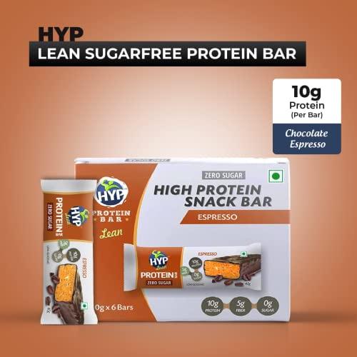HYP HYP - High Protein Snack Bar, Chocolate Espresso (6x40g) | No Added Sugar | Protein Chocolate Bar Espresso Flavor | Gluten Free Protein Bars | High Protein Snack | Protein Bar Sugar Free