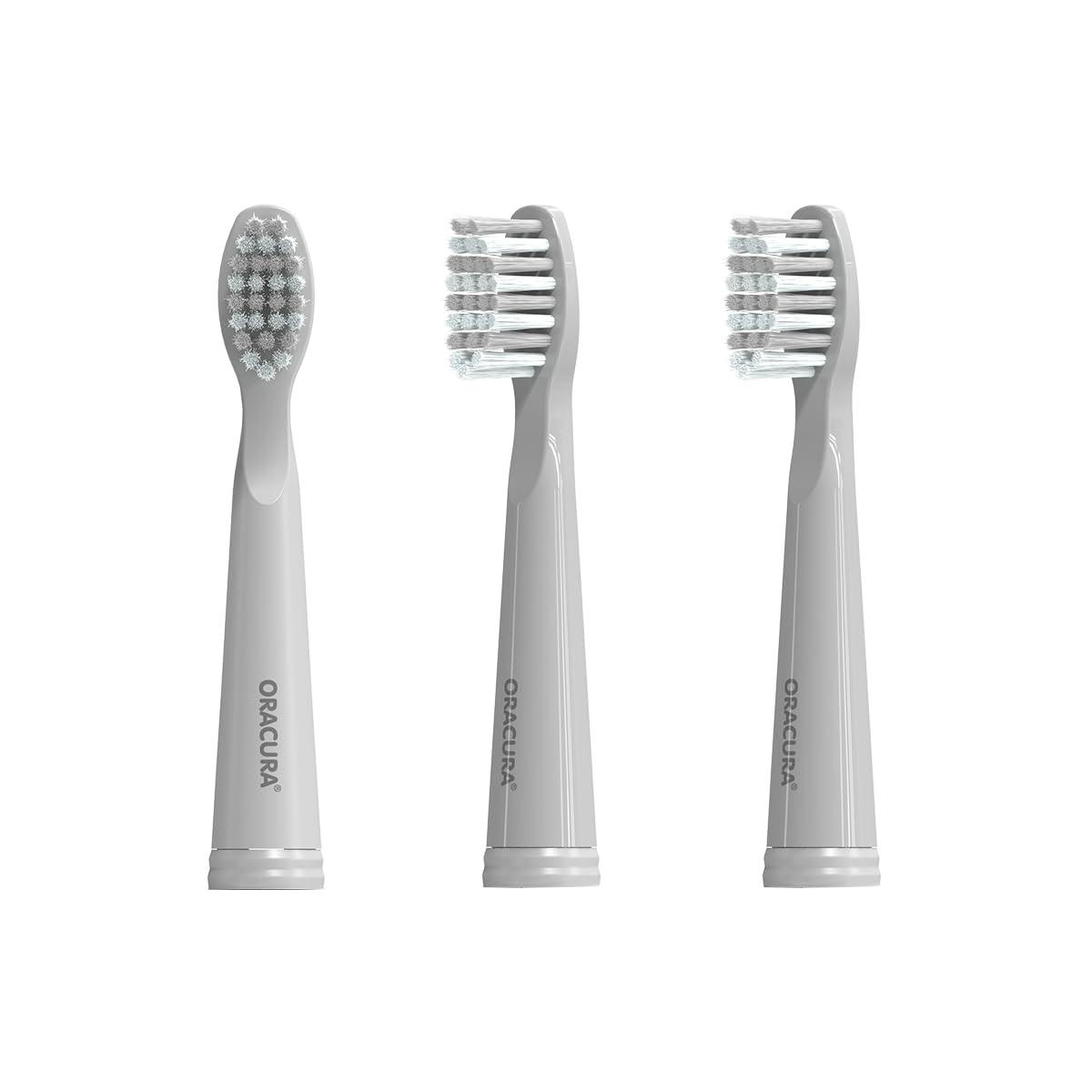 ORACURA ORACURA Sonic Electric Toothbrush Heads For SB100 and SB200 (Grey, Pack of Three brush head)