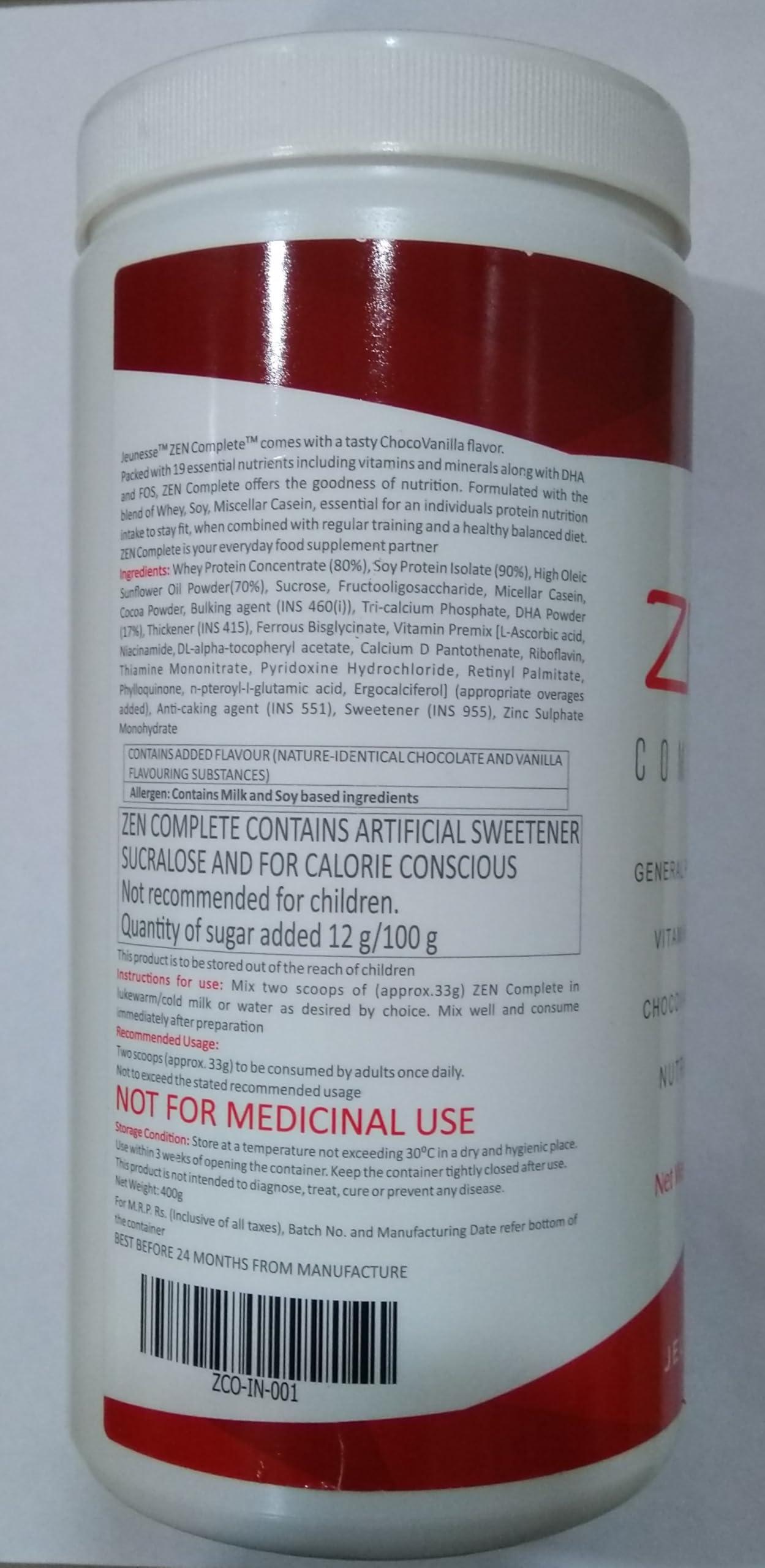 PhytoLifeCell Zen Complete 400gm General Protein Powder with Vitamins & Minerals CHOCOVANILLA Flavour