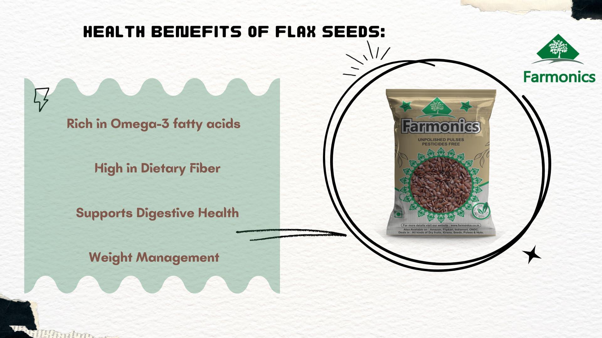 Farmonics Farmonics Roasted Flax seeds (Alsi) | Roasted & Salted Alsi - 1 Kg | Flax Seeds for Hair Growth | Alsi Seeds| Flax Seeds for Eating | Diet Snacks | High in Fibre | Edible Seeds