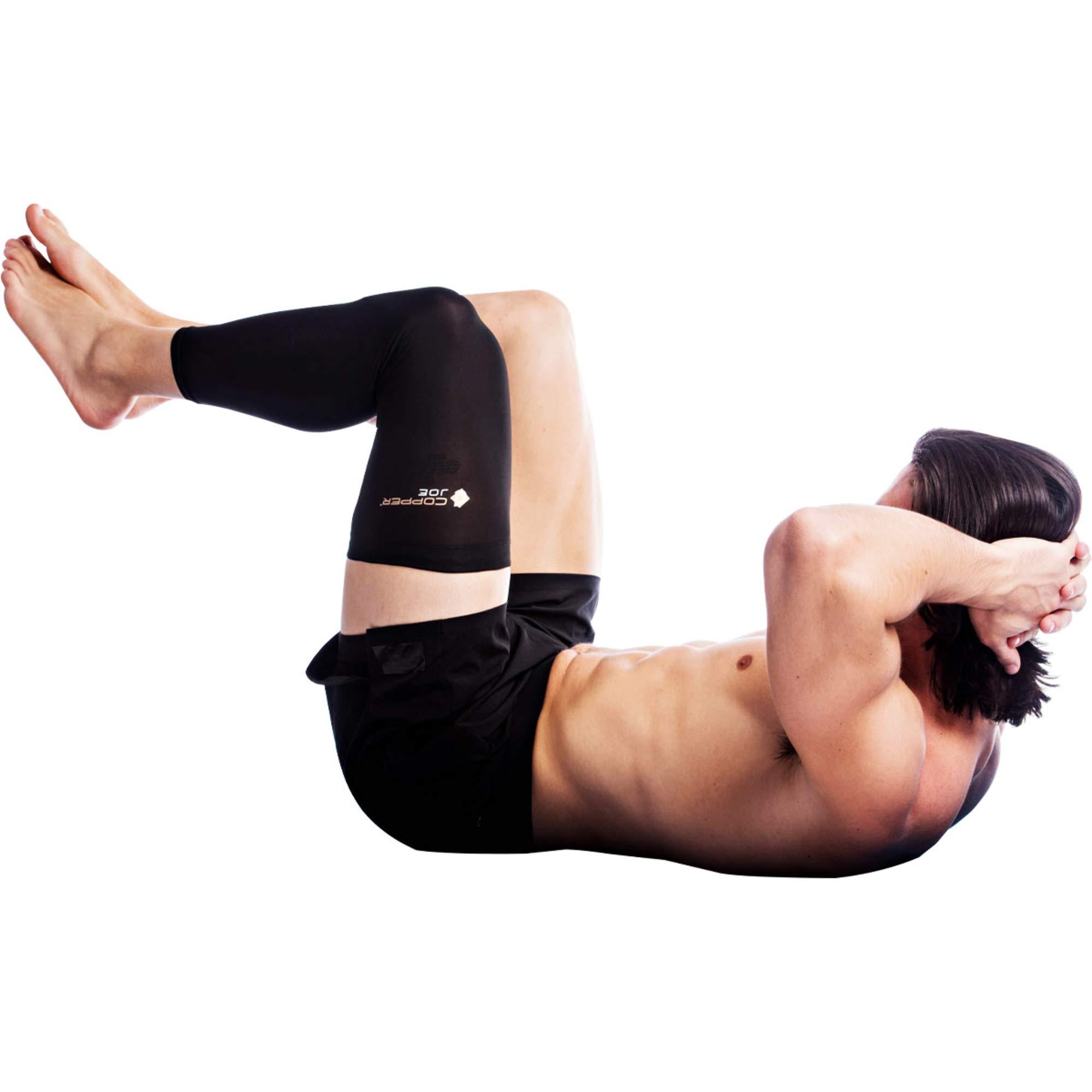 Copper Joe Copper Joe Full Leg Compression Sleeve - Ultimate Copper Infused, Support for Knee, Thigh, Calf, Arthritis, Running and Basketball. Single Leg Pant for Men & Women (X-Large)