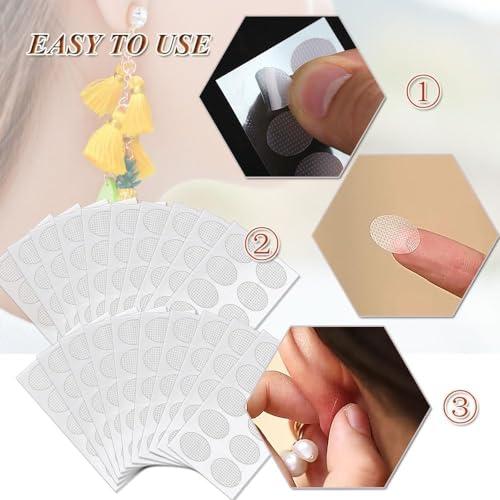 UCRAVO UCRAVO 90Ps Invisible Portable Earlobe Support Patches, Clear Earring Support tape, Earring Backs For Droopy Ears, Ear Care For Stretched Ear Lobes Makes Wearing Earrings for Women more comfortable