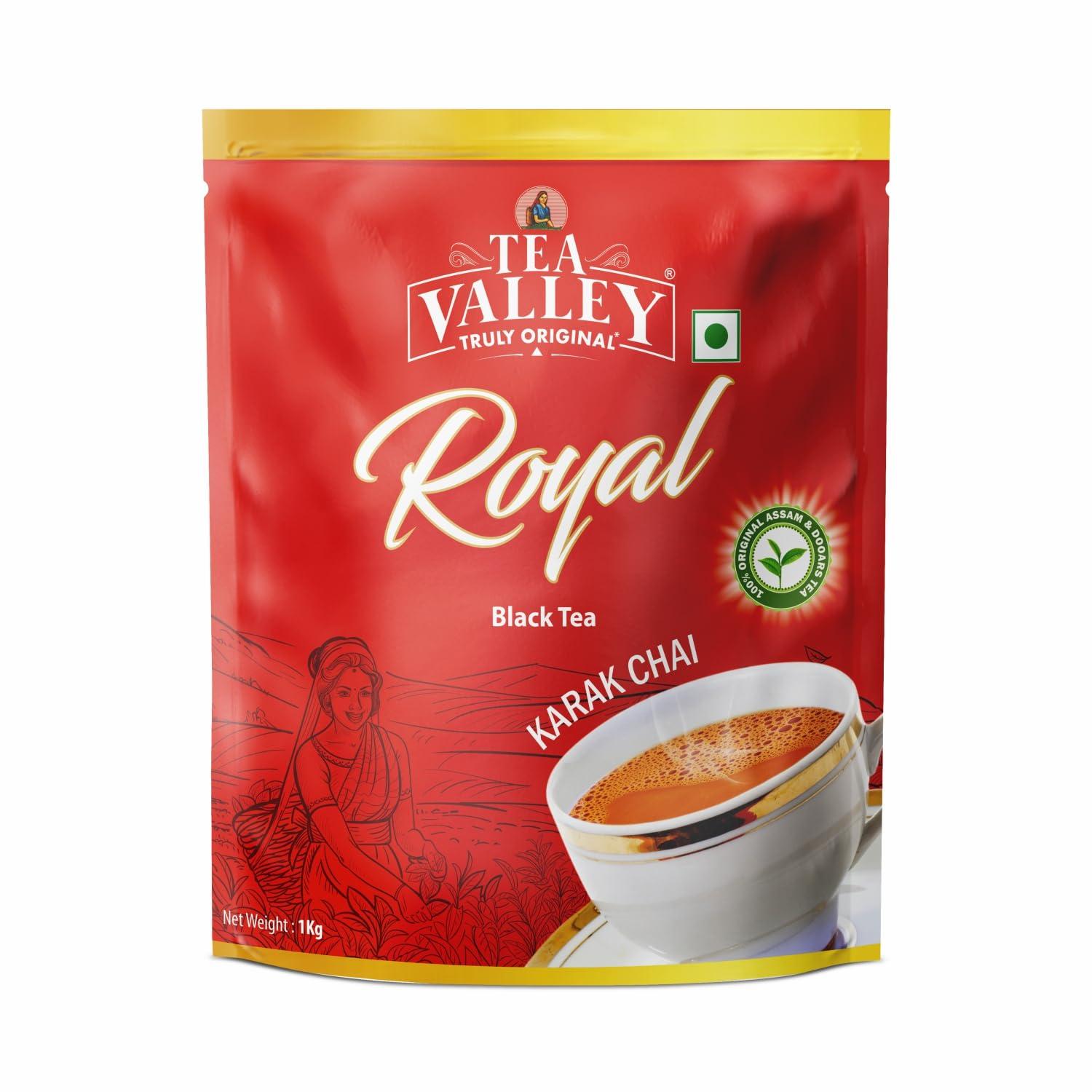 Tea Valley Tea Valley Royal 1kg | CTC Tea | Premium Blend of Assam and Dooars Tea | Unique Blend Crafted for Chai Lovers| Strong, Malty, Aromatic and Rich Taste