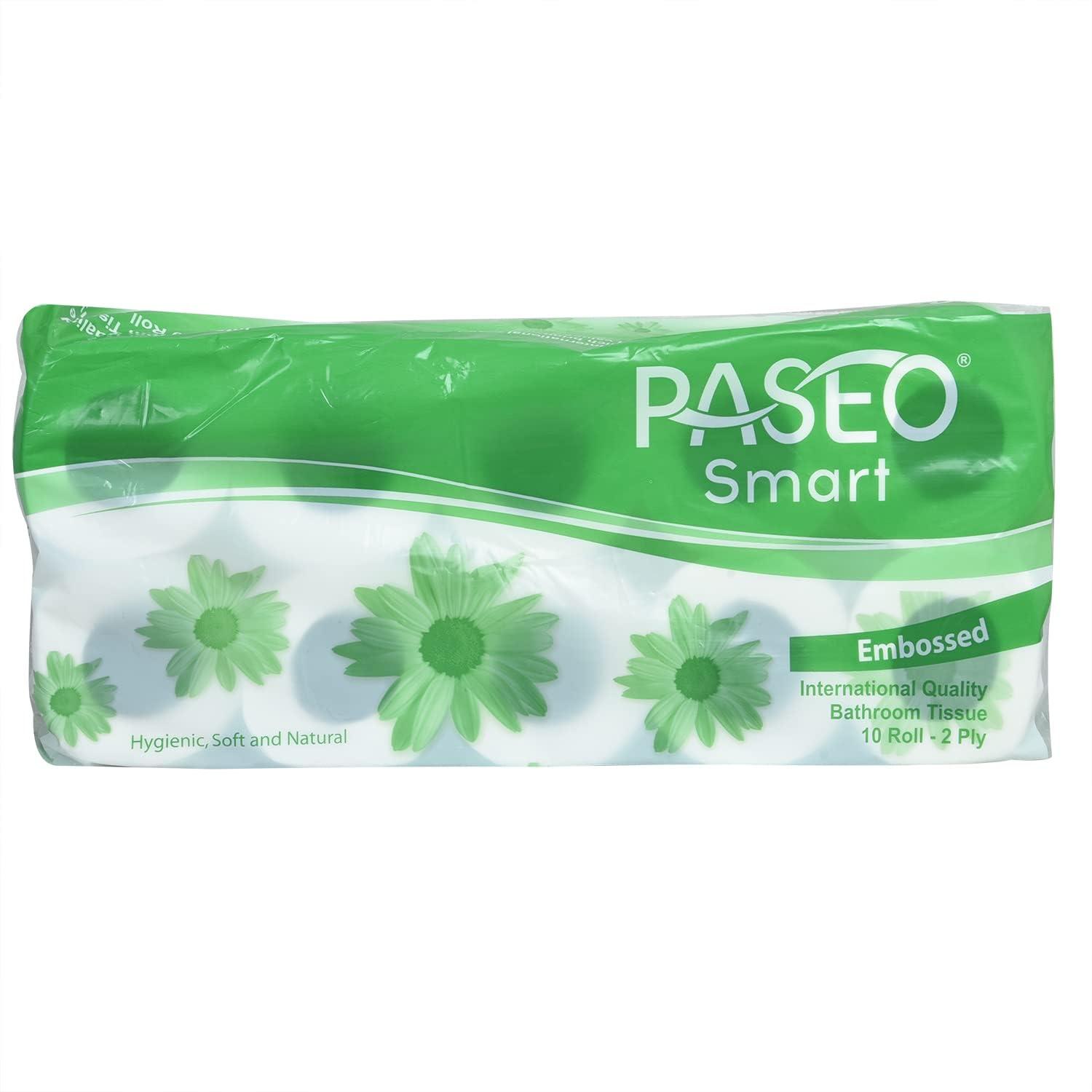 PASEO Paseo Toilet Tissue 2 ply Toilet Paper 10 Toilet Rolls x 200 Toilet Tissue Sheets Sheet Size 11 x 9.9 cm
