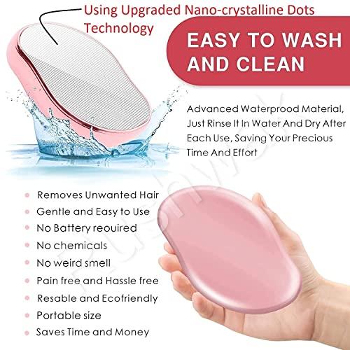 Toomh Toomh Crystal Hair Remover for Women and Men Upgraded Nano-crystalline Dots Technology Crystal Hair Eraser for Women Painless Hair Remover for Women Reusable Painless Hair Removal Stone (Multicolor)