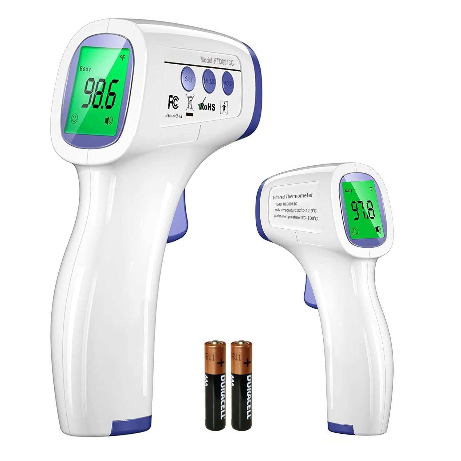 DR VAKU DR VAKU Swadesi Non-Contact Infrared Digital Temperature Gun, No Touch Forehead Thermometer for Baby, Readings Resolution Infrared Thermometer, Multi-Purpose, Wide Range [With Free Battery]- White