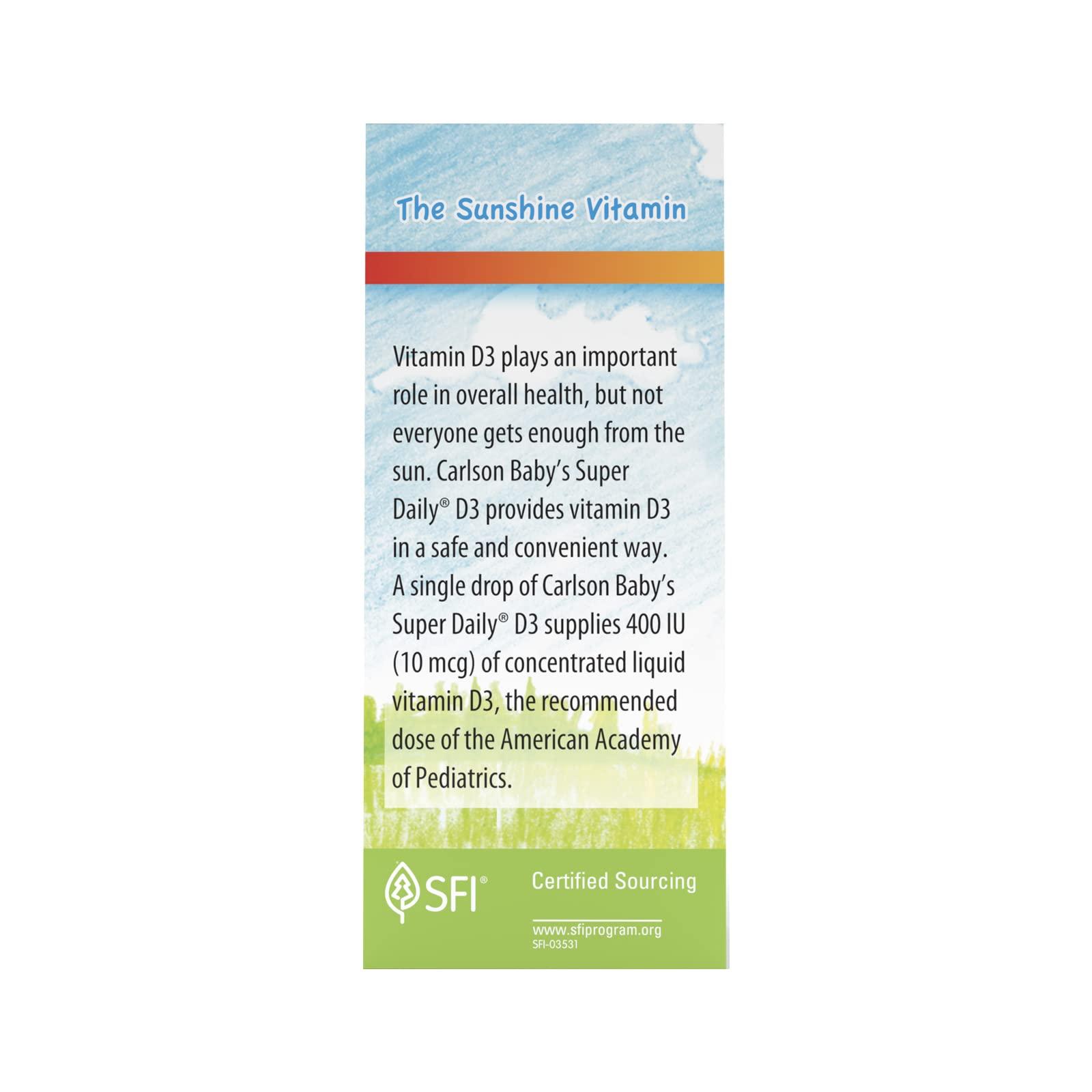 Carlson Laboratories Carlson Labs Carlson Laboratories Super Daily D3 for Baby 400IU Supplement, 10.3 ml, 0.35 Fluid Ounce