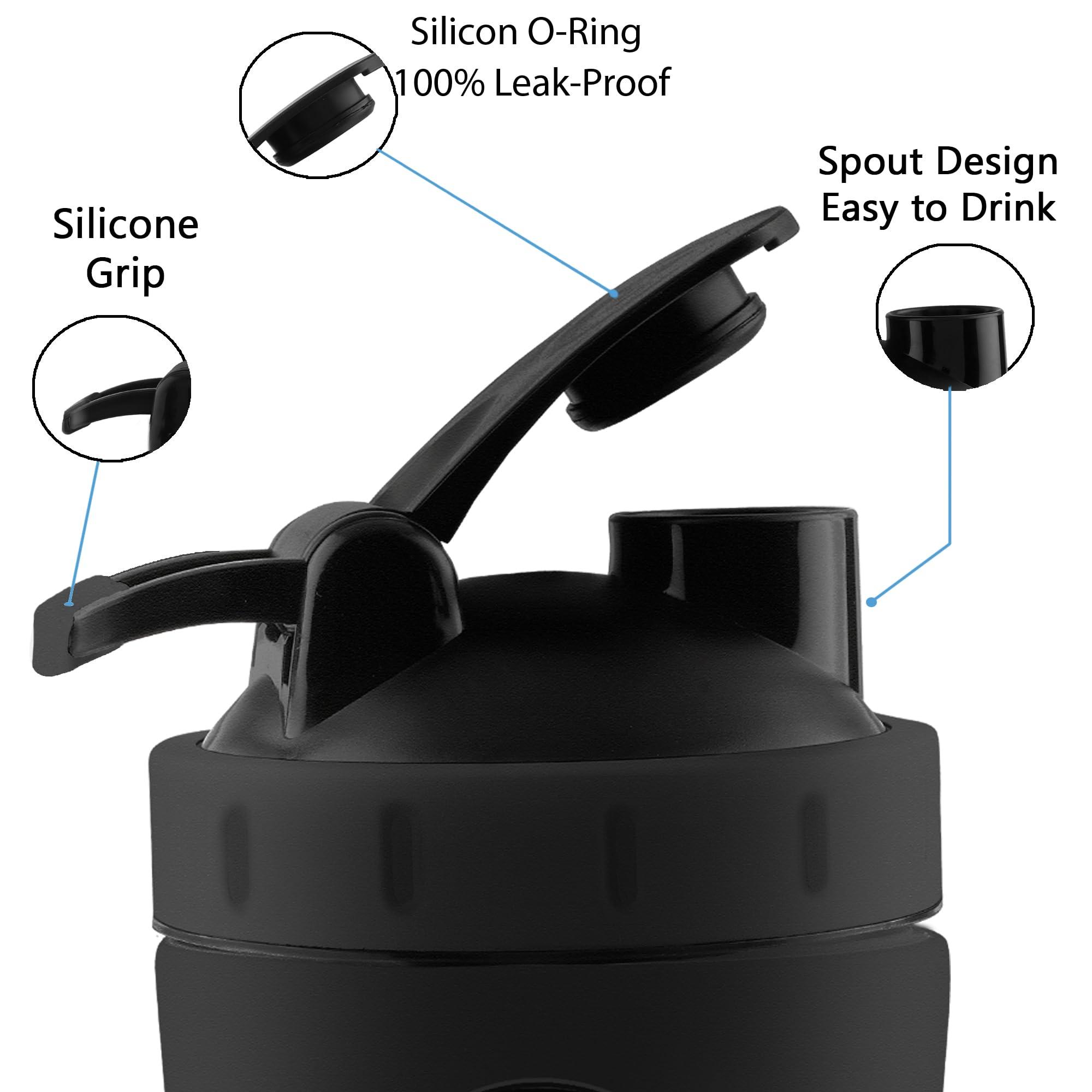 BURRDOFF BURRDOFF [VISIBLE WINDOW Protein Shaker Bottle, Gym Shaker Steel Shaker Bottle Gym Shaker Bottle shaker bottles for protein shake gym protein shaker bottle (Matt Black)