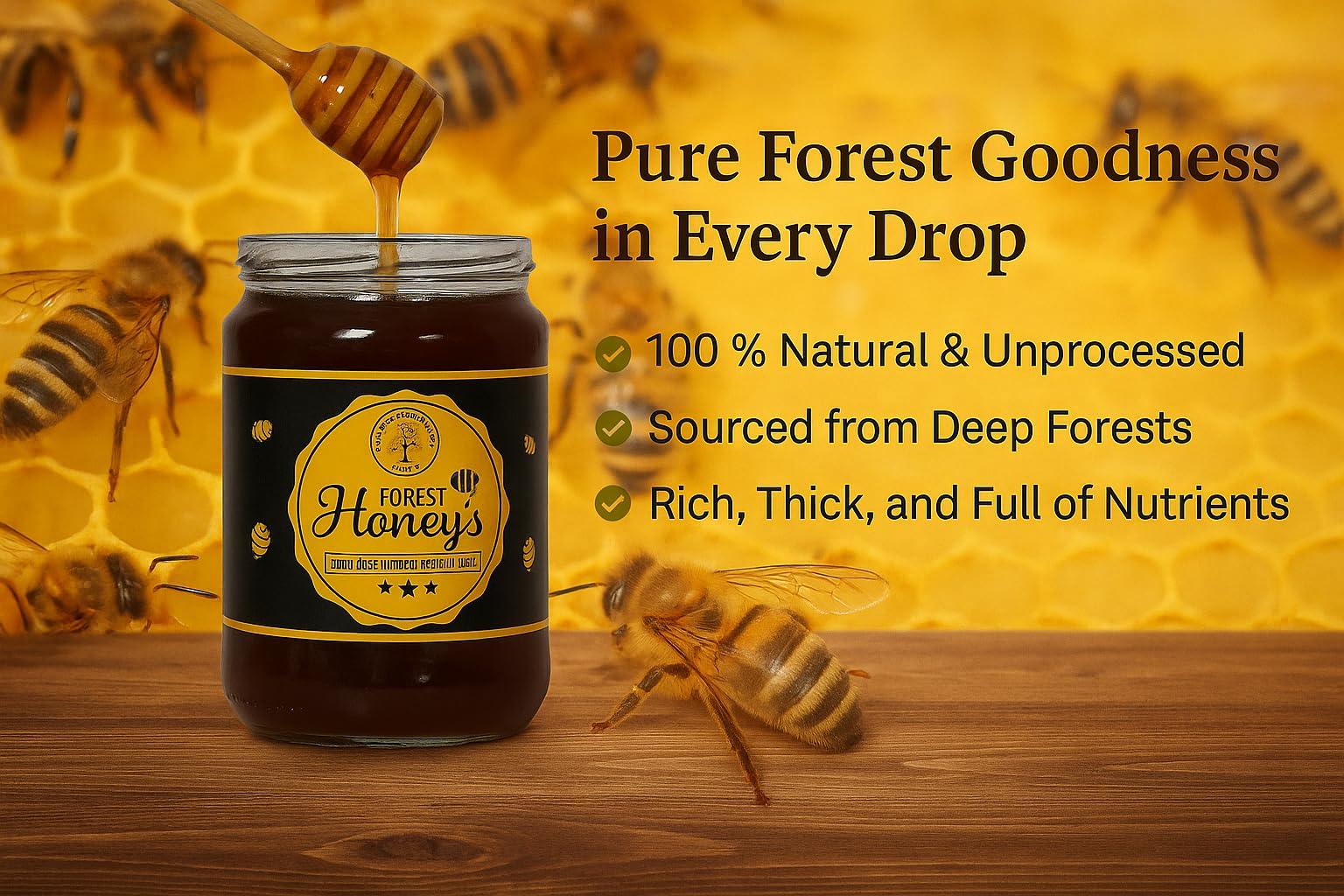 SAMRUDDHI NATURALS SAMRUDDHI NATURALS - Raw Unprocessed 100% Pure Deep Forest DARK Honey from Apis Serena from Western Ghats|Immunity Booster|Lab Tested|-250gms