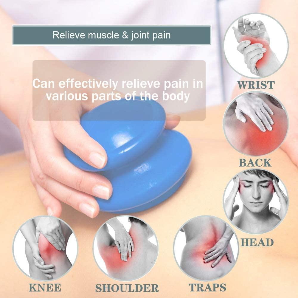 ACM ACM 4 Pcs Moisture Absorber Anti Cellulite Vacuum Cupping Cup Silicone Family Facial Body Massage Therapy Cupping Cup Set of 4