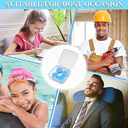James 6 Pairs Ear Plugs for Sleeping Soft Reusable Moldable Silicone Earplugs Waterproof Swimming Earplugs Noise Cancelling Ear Plugs for Adults Kids Ear Plugs for Swimming Sleeping Snoring Studying