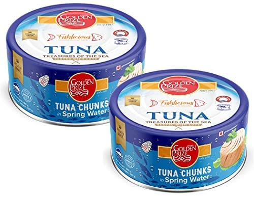 Golden Prize Golden Prize Canned Tuna Chunks in Spring Water, 185g(Pack of 2)