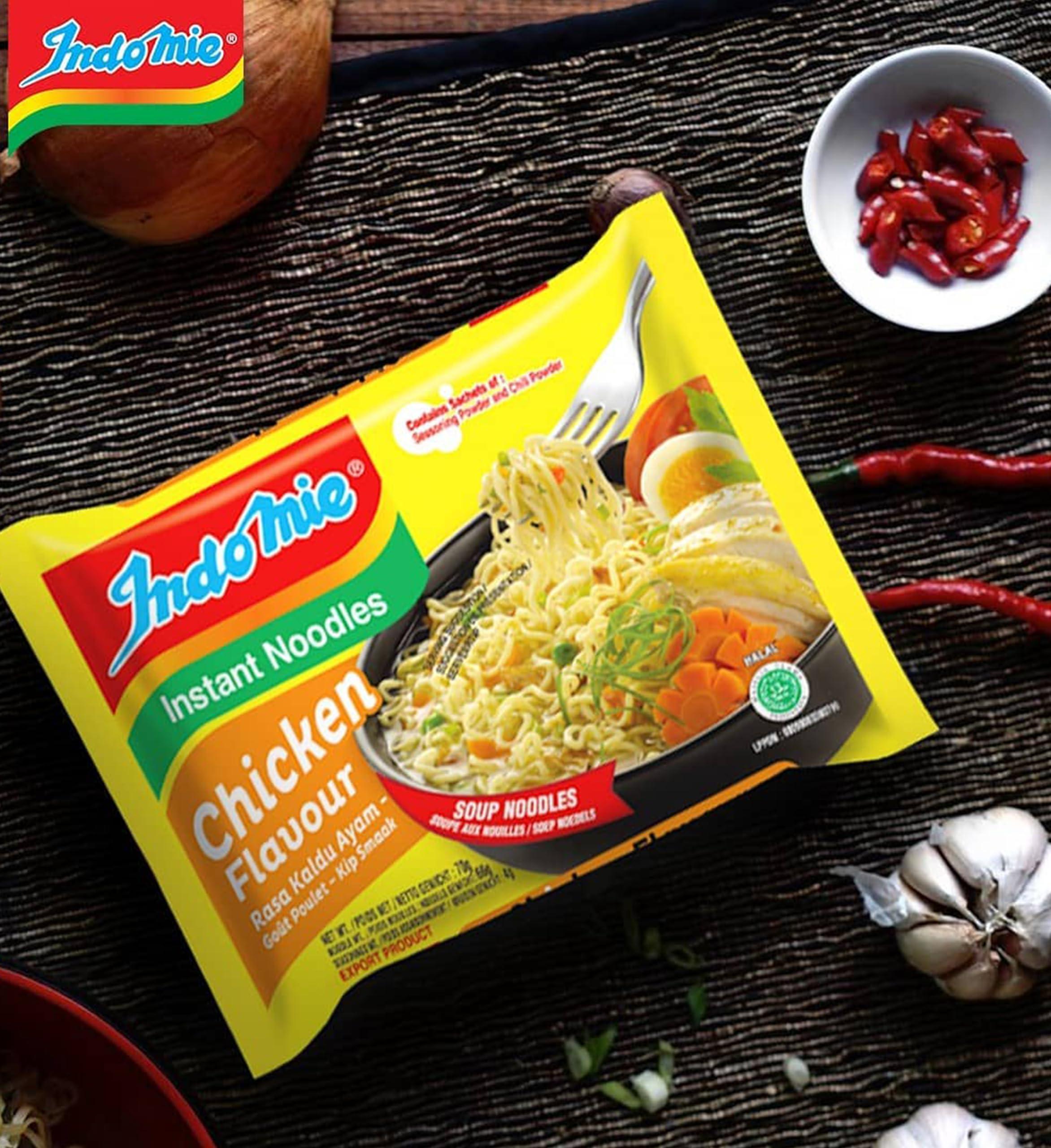 Indomie Indomie Instant Noodles Chicken flavour soup Noodles Bundle(Pack of 40)(70 grams Each, Non Vegetarian)