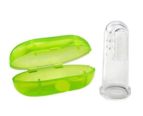 Manan Shopee Manan Shopee Baby Tongue Cleaning Hygienic & Flexible New Born Baby Soft Silicon Tounge Cleaner Finger Toothbrush With Baby Medicine Dropper and Dispenser (Color May Vary)