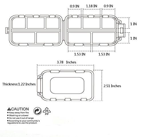 YEEHO Yeeho Pill Case (2 Pack) - Portable Small Supplements Tablet Container Box with 10 Compartments - Medicine Capsule Vitamin Organizer Dispenser Holder Storage for Travel Trip Pocket Purse(Pink+White)