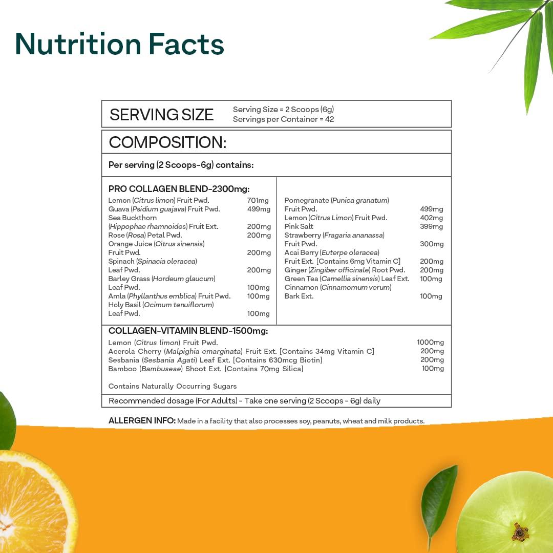 OZiva OZiva Plant Based Collagen Builder Powder (With Vitamin C) Berry Orange,250G & Plant Based Biotin 10000+ Mcg (With Natural Sesbania Agati Extract) For Stronger Hair & Healthier Skin,125G(Combo Pack)