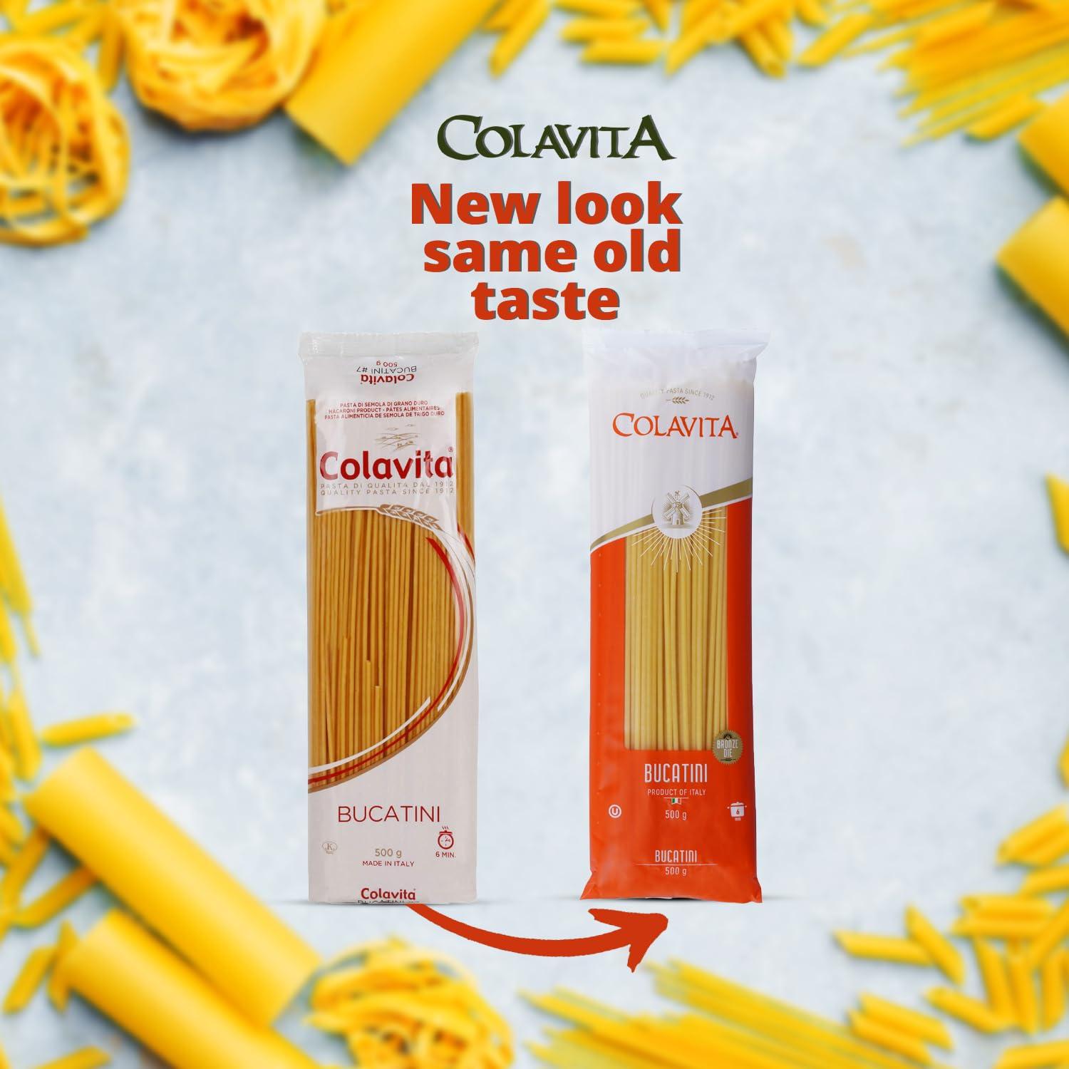 COLAVITA Colavita Bucatini Pasta (500g) | Hard Durum Wheat Pasta | Imported from Italy | Pack of 2